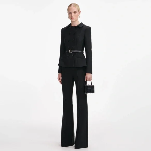 Self-Portrait Black Wool Double Breasted Jumpsuit - Picture 3 of 6